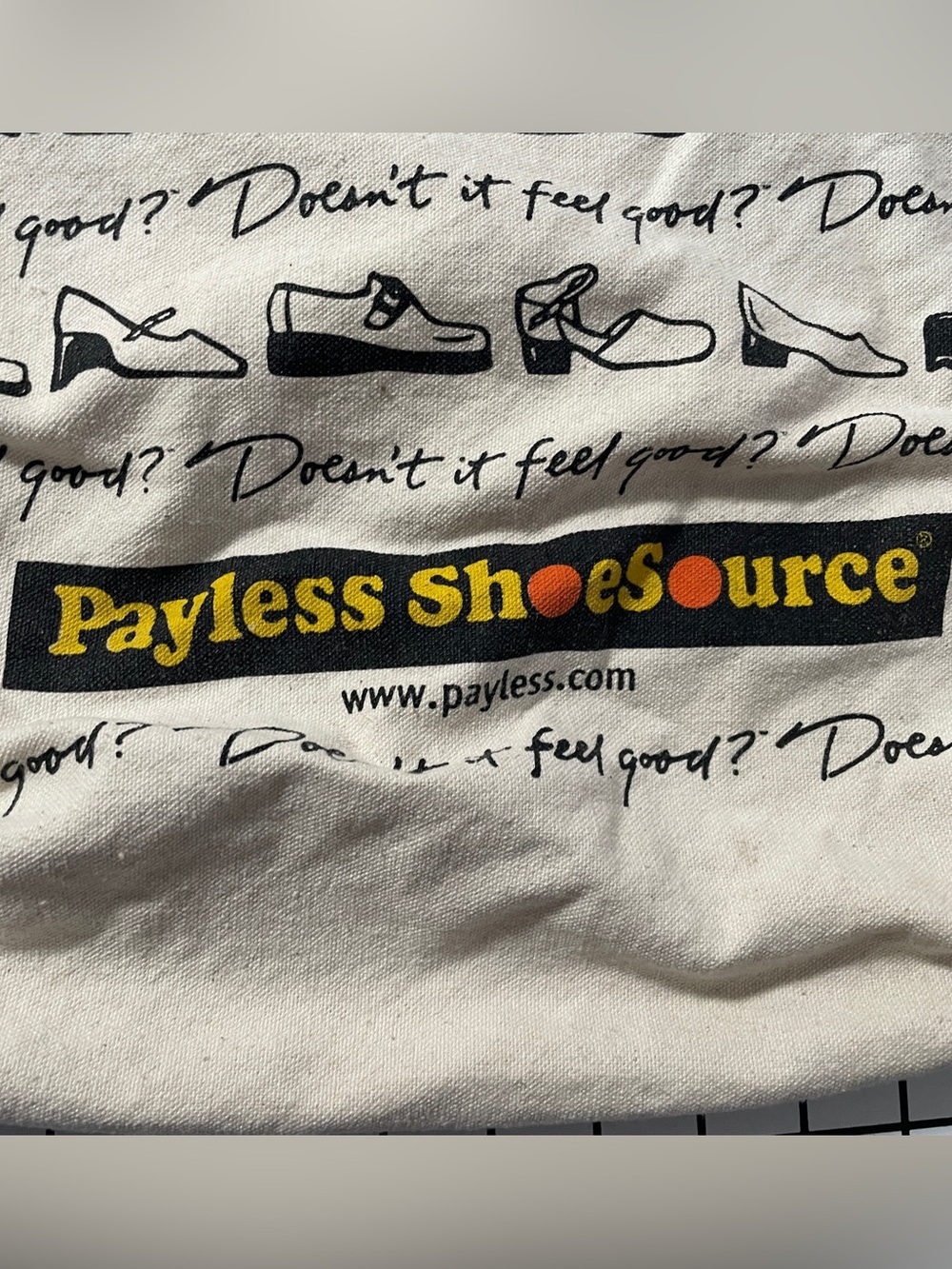 Payless Shoe Source Doesn't it Feel Good Vintage Tote Canvas Bag - Picture 2 of 4